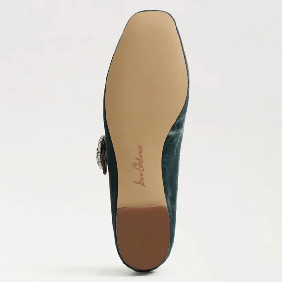 NIB - Sam Edelman Bluestone Velvet Michaela Mary Jane Flat - Size 6 - Picture 3 of 16
